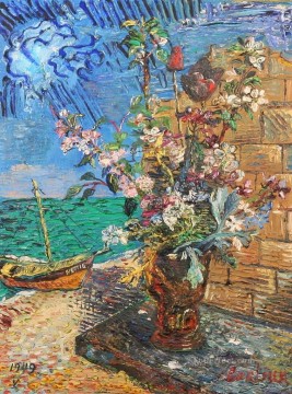 flores cerca del mar 1949 ruso Pinturas al óleo